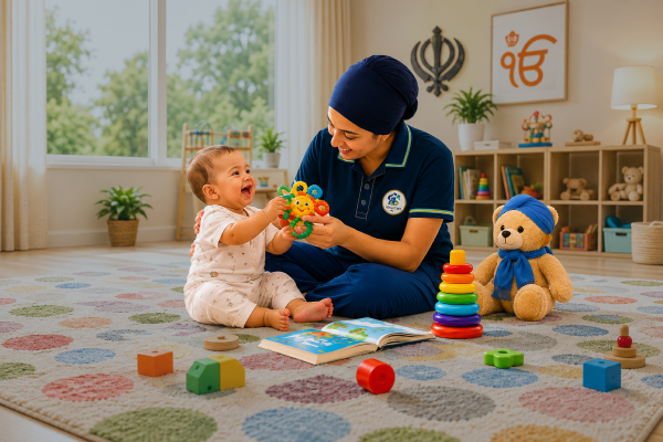 Day nanny playing with a child